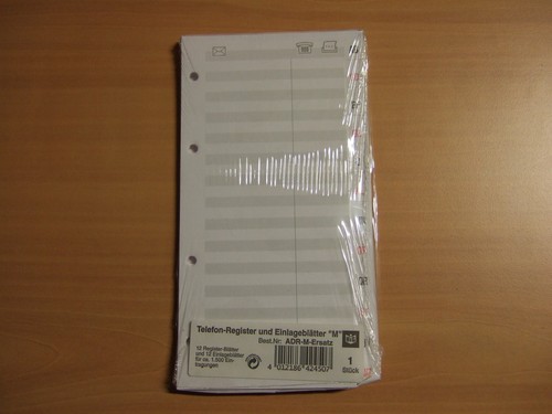 Ersatz-Telefonregister