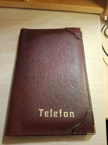 Telefonbuch leder braun - telefonbuch,